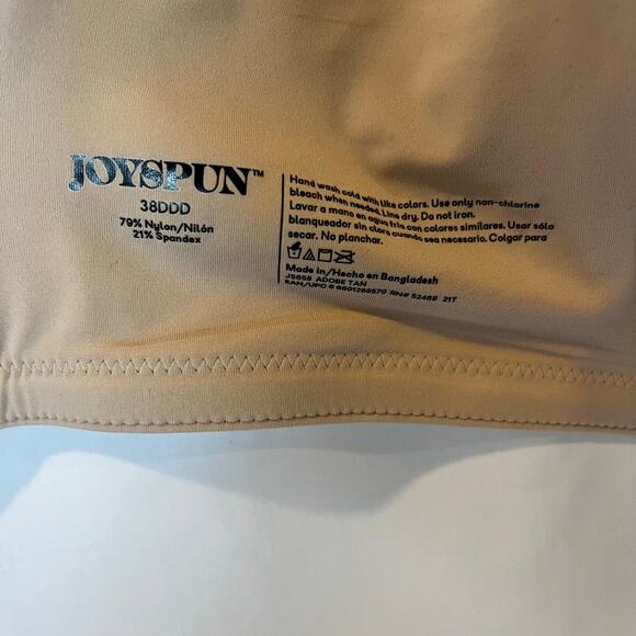 Joy Spun Women's T-Shirt Bra 38DDD Brown Lightly Padded Underwire Nude - Picture 5 of 5